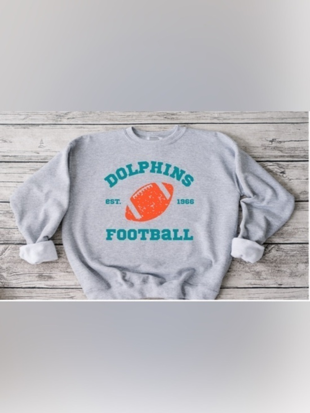 Dolphins Retro Football Crewneck